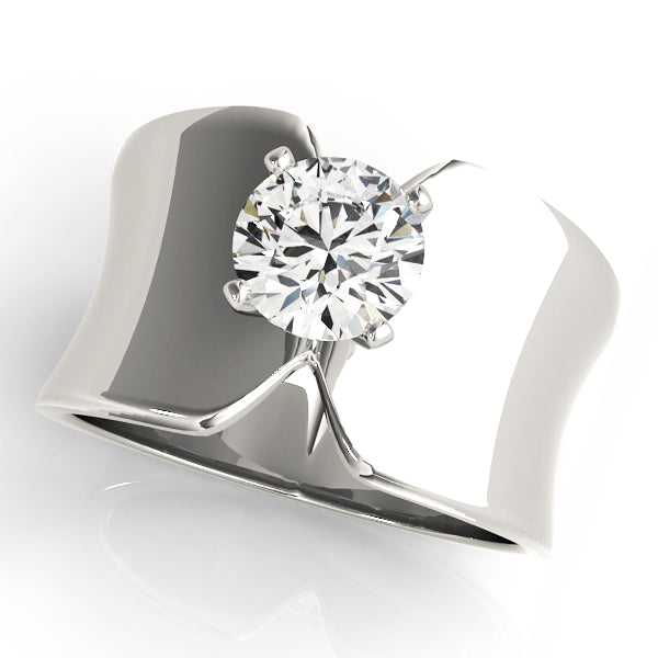 Sculpted Solitaire Diamond Engagement Ring