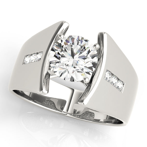 Architectural Channel-Set Diamond Engagement Ring (1/4 ct. tw.)