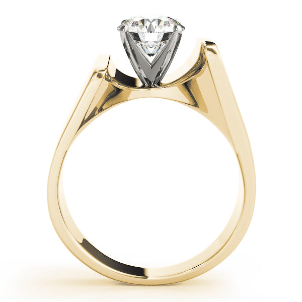 Architectural Modern Solitaire Diamond Engagement Ring