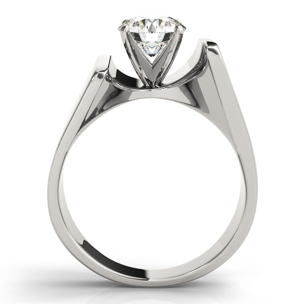 Architectural Modern Solitaire Diamond Engagement Ring