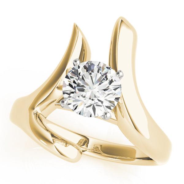 Architectural Split-Shank Solitaire Engagement Ring