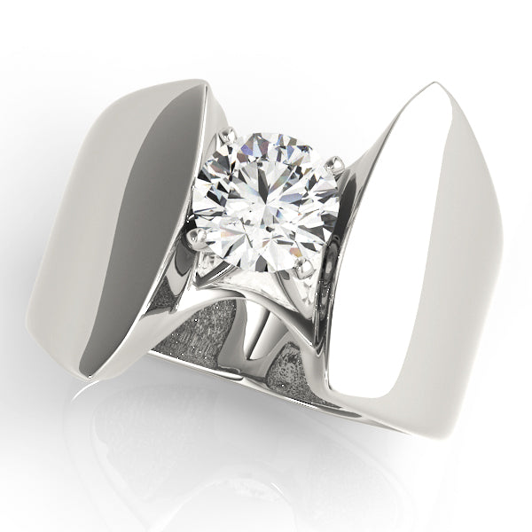 Architectural Solitaire Diamond Engagement Ring