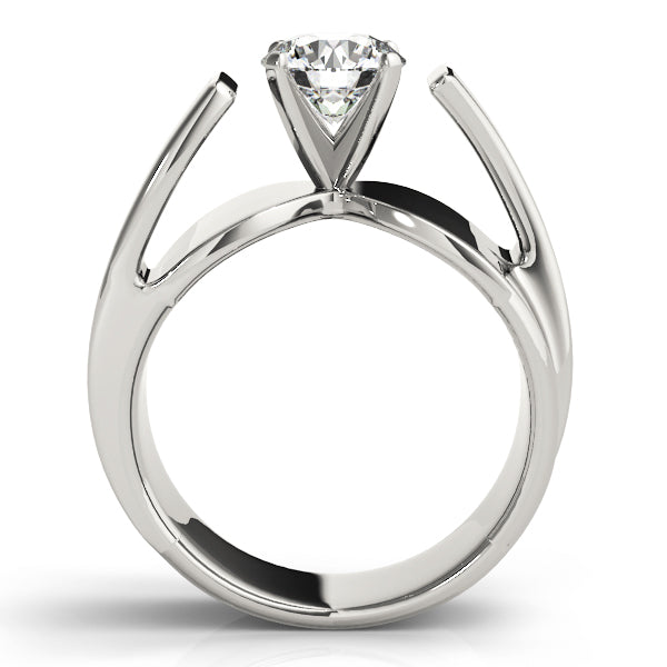 Sculpted Modern Solitaire Diamond Engagement Ring
