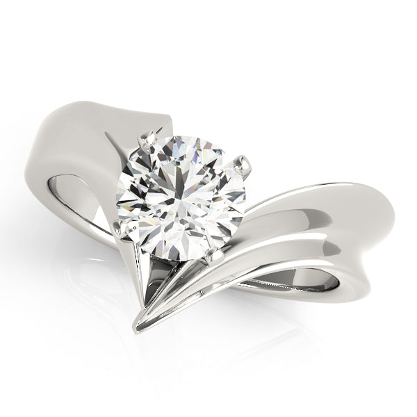Modern Sculpted Solitaire Engagement Ring