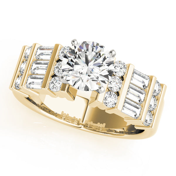 Channel-Set Baguette and Round Diamond Engagement Ring (3/4 ct. tw.)