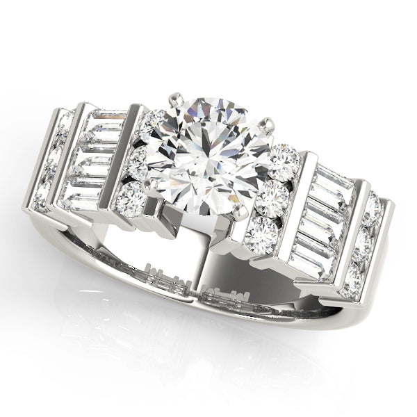 Channel-Set Baguette and Round Diamond Engagement Ring (3/4 ct. tw.)