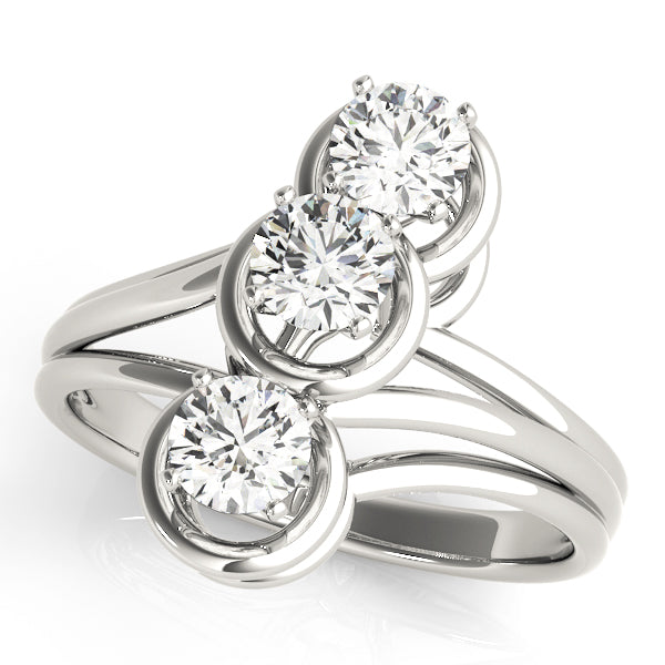 Contemporary Three-Stone Diamond Engagement Ring