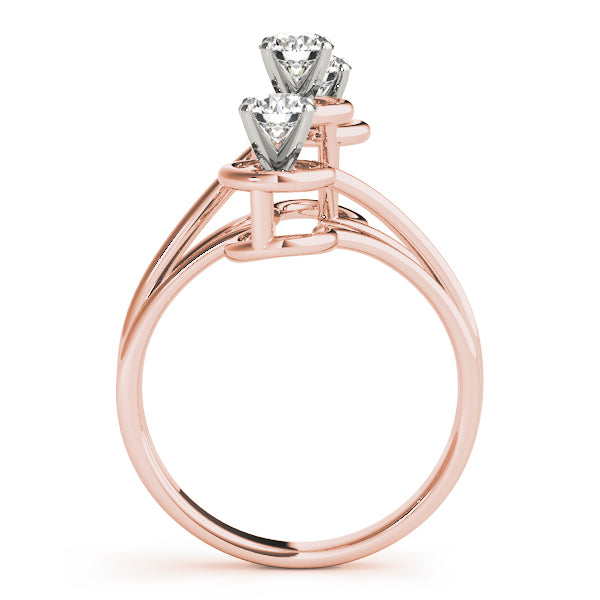 Contemporary Three-Stone Diamond Engagement Ring