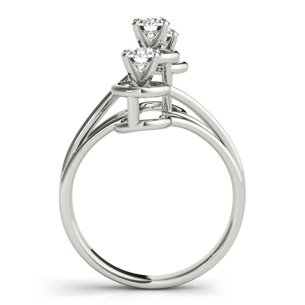 Contemporary Three-Stone Diamond Engagement Ring