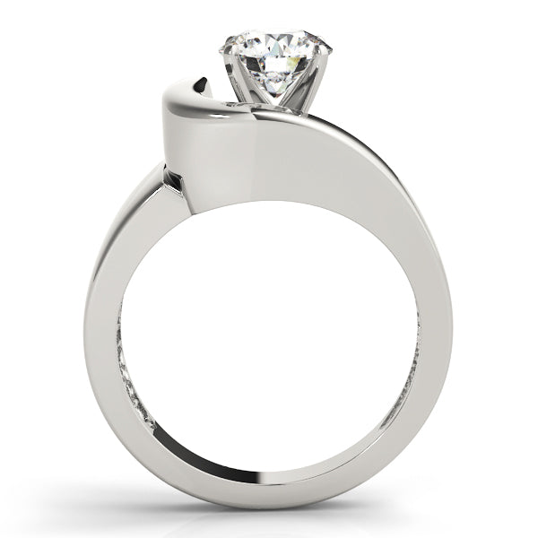 Architectural Sculpted Solitaire Diamond Engagement Ring