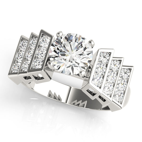 Geometric Channel-Set Diamond Engagement Ring (1/3 ct. tw.)