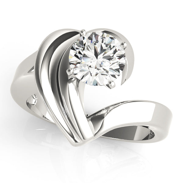 Sculpted Solitaire Diamond Engagement Ring