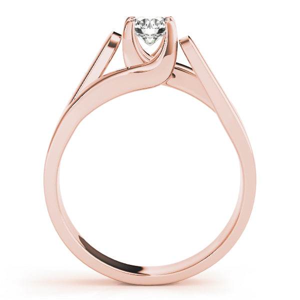 Modern Geometric Partial Bezel Diamond Engagement Ring