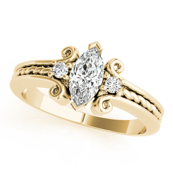 Romantic Scroll Accent Diamond Engagement Ring (1/20 ct. tw.)