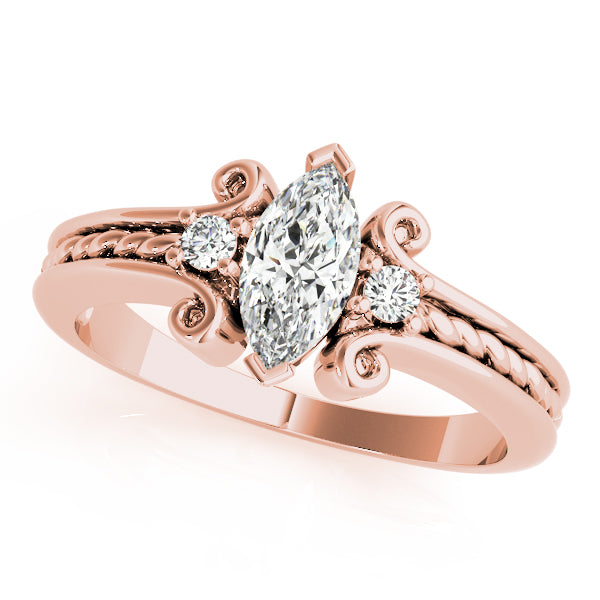 Romantic Scroll Accent Diamond Engagement Ring (1/20 ct. tw.)