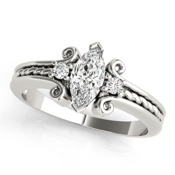 Romantic Scroll Accent Diamond Engagement Ring (1/20 ct. tw.)