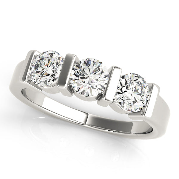 Three-Stone Channel-Set Diamond Engagement Ring