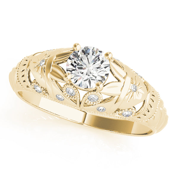 Vintage Floral Filigree Diamond Engagement Ring (1/15 ct. tw.)