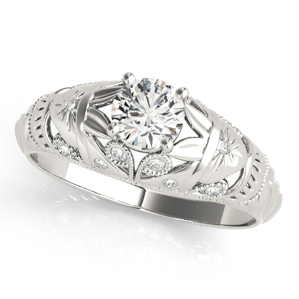 Vintage Floral Filigree Diamond Engagement Ring (1/15 ct. tw.)