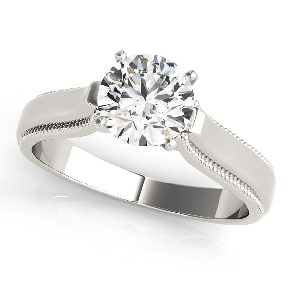 Classic Milgrain Solitaire Engagement Ring