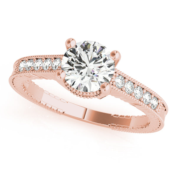 Channel-Set Milgrain Diamond Engagement Ring (1/15 ct. tw.)