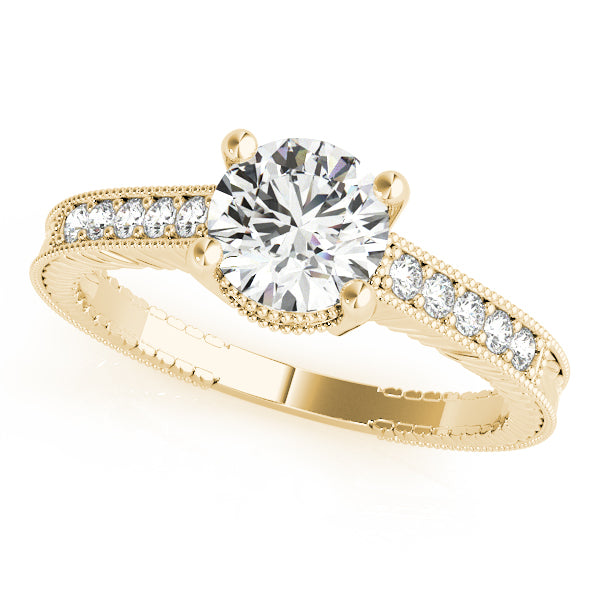 Channel-Set Milgrain Diamond Engagement Ring (1/6 ct. tw.)