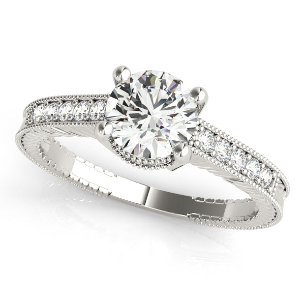 Channel-Set Milgrain Diamond Engagement Ring (1/15 ct. tw.)