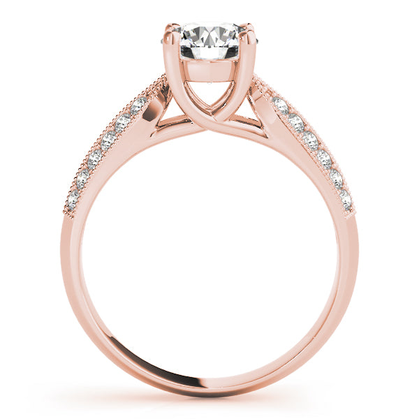 Pave Milgrain Dual Row Diamond Engagement Ring (1/5 ct. tw.)