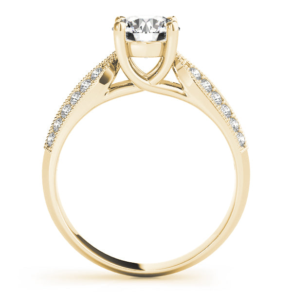 Pave Milgrain Dual Row Diamond Engagement Ring (1/5 ct. tw.)