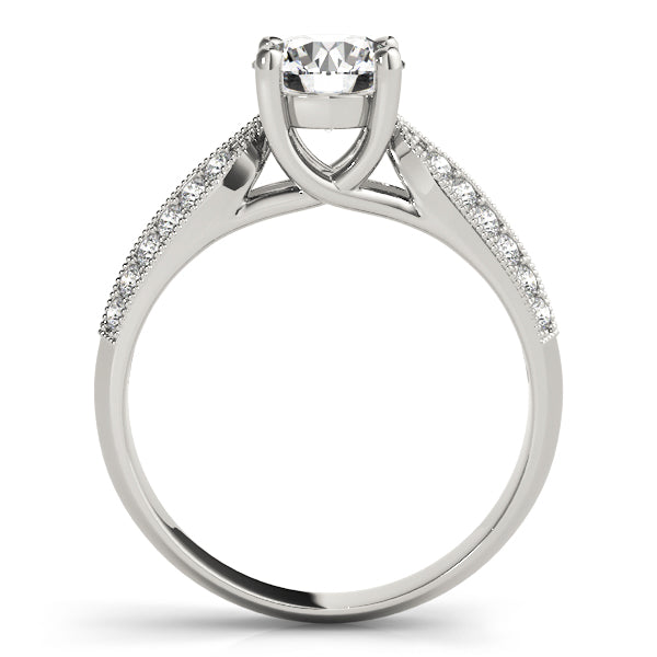 Pave Milgrain Dual Row Diamond Engagement Ring (1/3 ct. tw.)