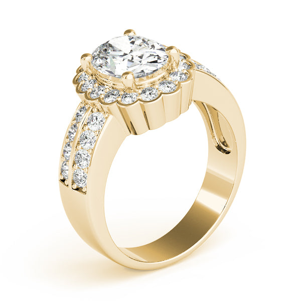 Scalloped Halo Channel-Set Diamond Engagement Ring (1/3 ct. tw.)