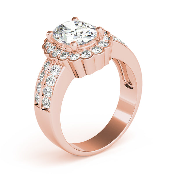 Scalloped Halo Channel-Set Diamond Engagement Ring (1/3 ct. tw.)