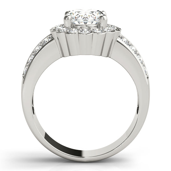 Scalloped Halo Channel-Set Diamond Engagement Ring (1/3 ct. tw.)