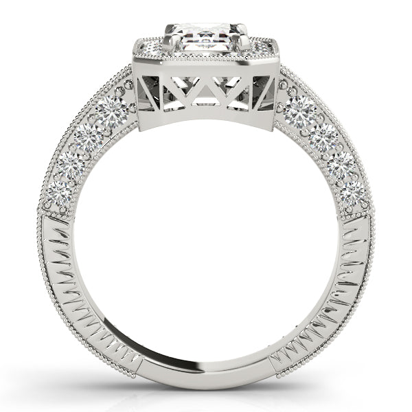Vintage Milgrain Halo Diamond Engagement Ring (1/2 ct. tw.)