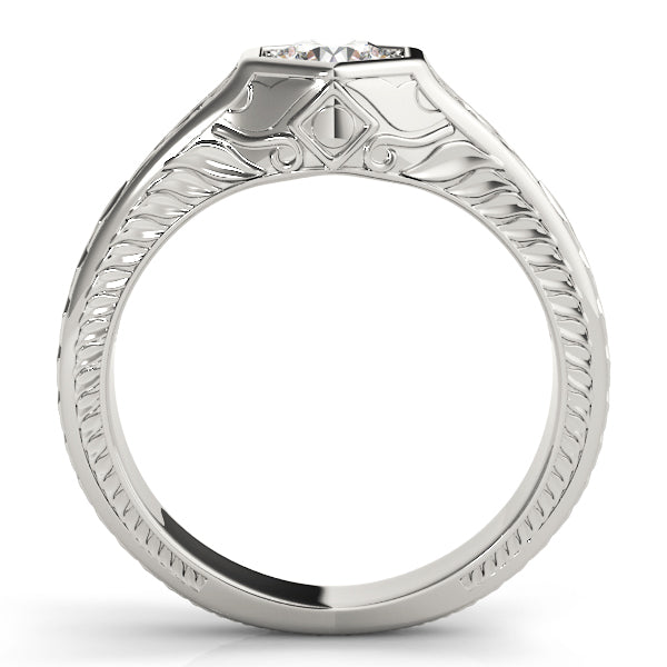 Vintage Engraved Bezel Diamond Engagement Ring (1/20 ct. tw.)