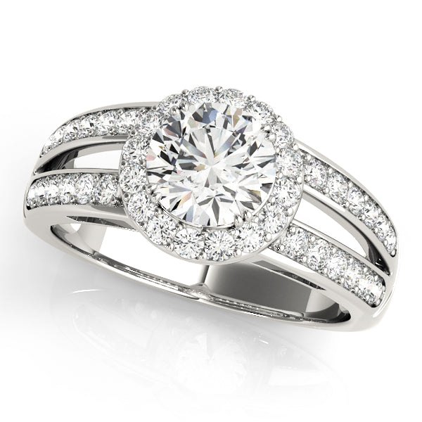 Double Halo Split Shank Diamond Engagement Ring (1/2 ct. tw.)
