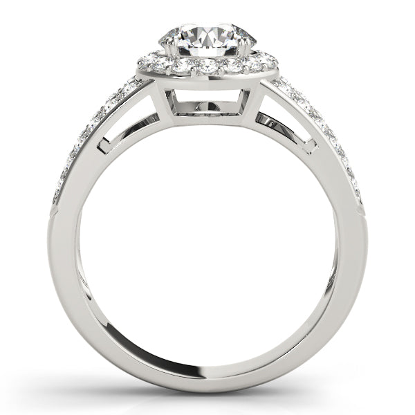 Double Halo Split Shank Diamond Engagement Ring (1/2 ct. tw.)