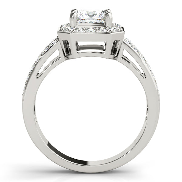 Split Shank Pavé Diamond Halo Engagement Ring (1/4 ct. tw.)