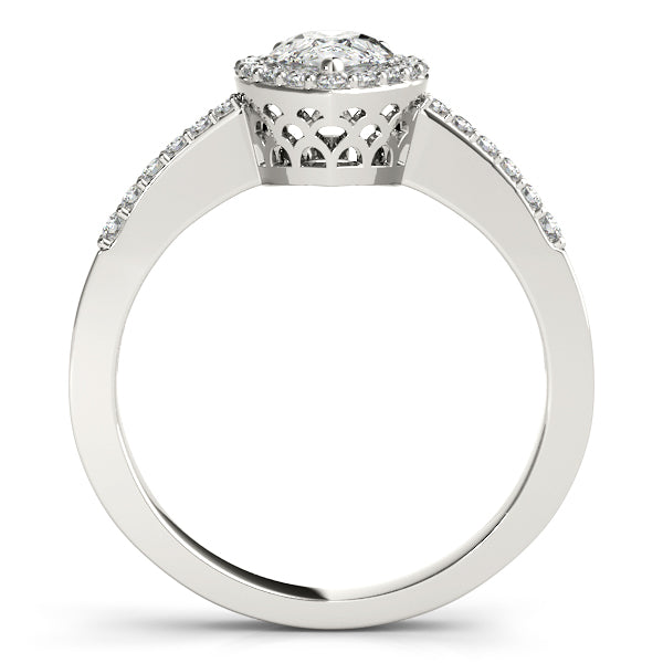 Pavé Halo Diamond Engagement Ring (1/5 ct. tw.)