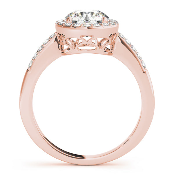 French Pavé Halo Diamond Engagement Ring (1/4 ct. tw.)