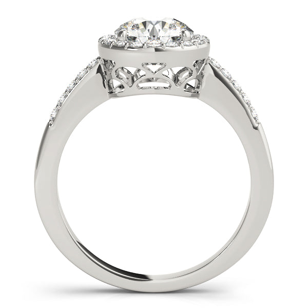 French Pavé Halo Diamond Engagement Ring (1/4 ct. tw.)
