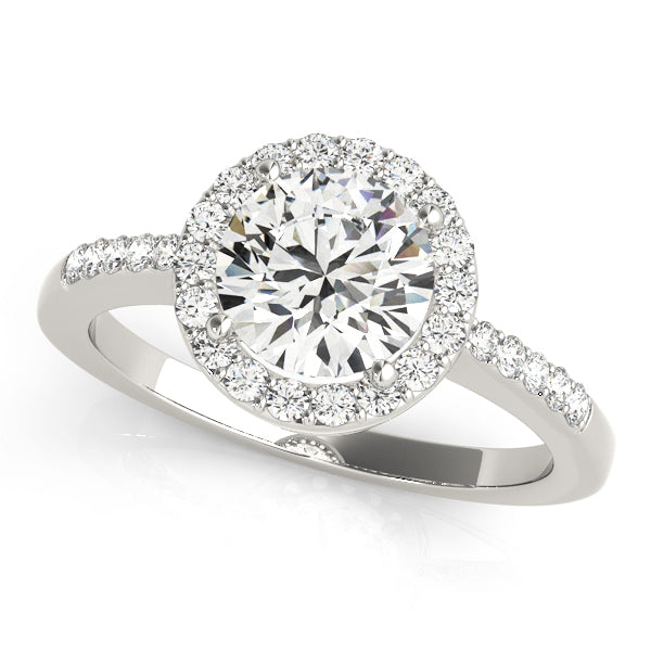 French Pavé Halo Diamond Engagement Ring (1/4 ct. tw.)