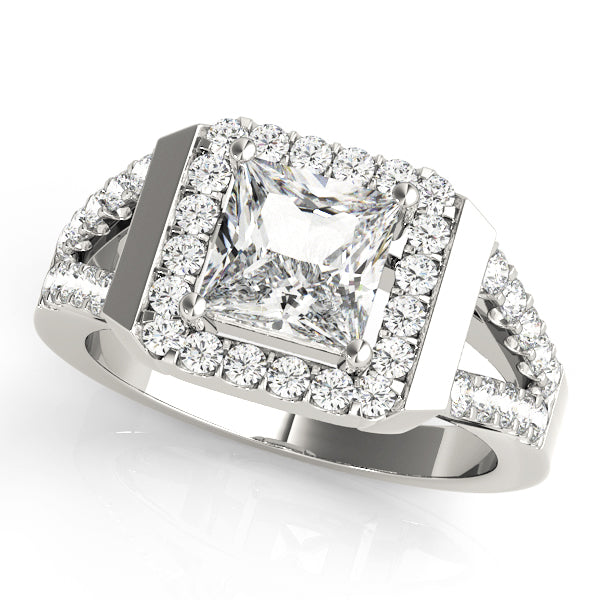 Split Shank Halo Pavé Diamond Engagement Ring (1/2 ct. tw.)