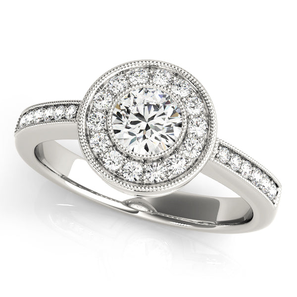 Halo Pavé Milgrain Diamond Engagement Ring (1/4 ct. tw.)