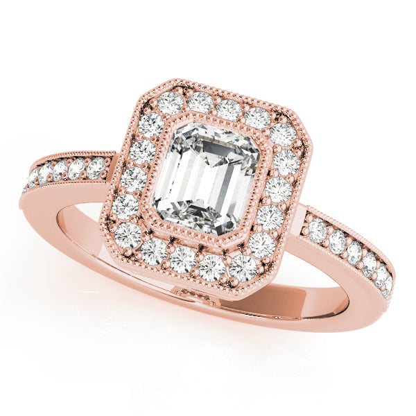 Halo with Milgrain and Romantic Scrollwork Diamond Engagement Ring (1/4 ct. tw.)