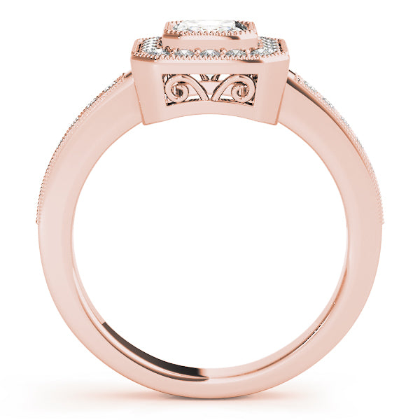 Halo with Milgrain and Romantic Scrollwork Diamond Engagement Ring (1/4 ct. tw.)