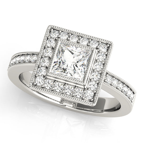 Vintage Milgrain Halo Diamond Engagement Ring (1/3 ct. tw.)