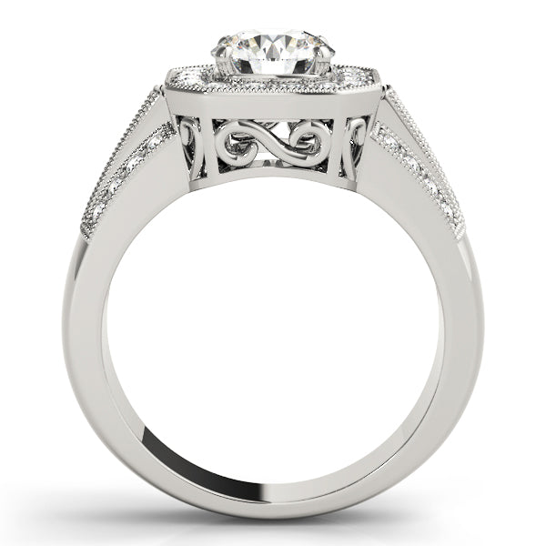 Halo and Pave Diamond Engagement Ring (5/8 ct. tw.)