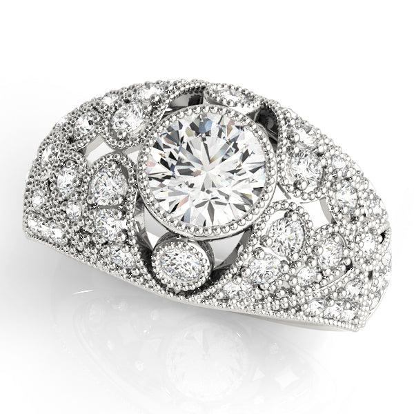 Vintage Milgrain Cluster Diamond Engagement Ring (3/4 ct. tw.)
