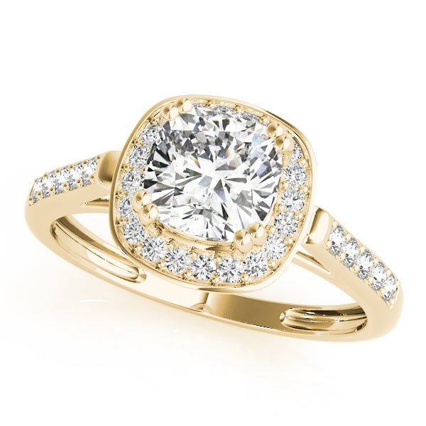 Cushion Halo Pavé Diamond Engagement Ring (1/6 ct. tw.)